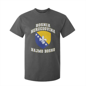 Hajmo Bosno Lets Go Bosnia Herzegovina Flag T Shirt For Kid Golden Lily Soccer Football Fan Athletic Graphic TS02 Dark Heather Print Your Wear