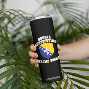 Hajmo Bosno Lets Go Bosnia Herzegovina Flag Skinny Tumbler Golden Lily Soccer Football Fan Athletic Graphic