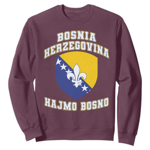 Hajmo Bosno Lets Go Bosnia Herzegovina Flag Sweatshirt Golden Lily Soccer Football Fan Athletic Graphic