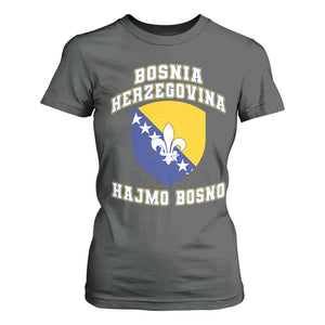 Hajmo Bosno Lets Go Bosnia Herzegovina Flag T Shirt For Women Golden Lily Soccer Football Fan Athletic Graphic TS02 Dark Heather Print Your Wear