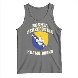 Hajmo Bosno Lets Go Bosnia Herzegovina Flag Tank Top Golden Lily Soccer Football Fan Athletic Graphic TS02 Black Heather Print Your Wear