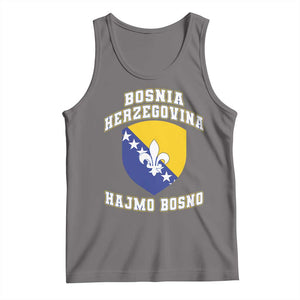 Hajmo Bosno Lets Go Bosnia Herzegovina Flag Tank Top Golden Lily Soccer Football Fan Athletic Graphic TS02 Deep Heather Print Your Wear