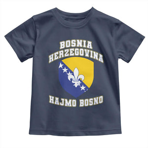 Hajmo Bosno Lets Go Bosnia Herzegovina Flag Toddler T Shirt Golden Lily Soccer Football Fan Athletic Graphic TS02 Navy Print Your Wear