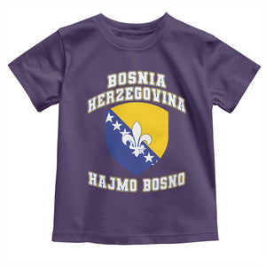 Hajmo Bosno Lets Go Bosnia Herzegovina Flag Toddler T Shirt Golden Lily Soccer Football Fan Athletic Graphic TS02 Purple Print Your Wear
