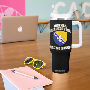Hajmo Bosno Lets Go Bosnia Herzegovina Flag Tumbler With Handle Golden Lily Soccer Football Fan Athletic Graphic