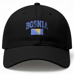Classic Distressed Bosnia National Flag Varsity Style Baseball Cap Sports Fan Athletic Graphic