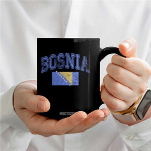 Classic Distressed Bosnia National Flag Varsity Style Coffee Mug Sports Fan Athletic Graphic