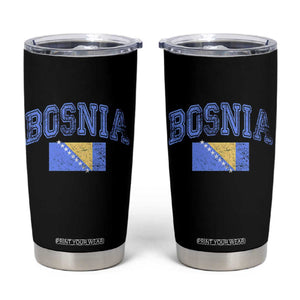 Classic Distressed Bosnia National Flag Varsity Style Tumbler Cup Sports Fan Athletic Graphic