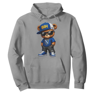 BIH Bosnia Teddy Bear Graphic Hoodie Golden Lily Heritage Urban Streetwear Style