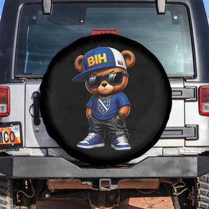 BIH Bosnia Teddy Bear Graphic Spare Tire Cover Golden Lily Heritage Urban Streetwear Style