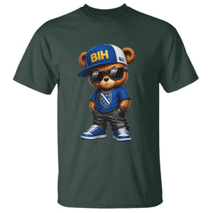 BIH Bosnia Teddy Bear Graphic T Shirt Golden Lily Heritage Urban Streetwear Style