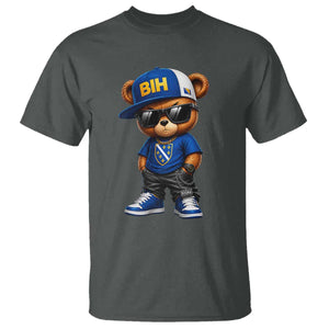 BIH Bosnia Teddy Bear Graphic T Shirt Golden Lily Heritage Urban Streetwear Style