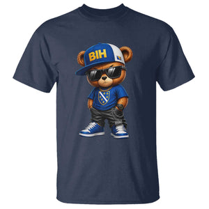 BIH Bosnia Teddy Bear Graphic T Shirt Golden Lily Heritage Urban Streetwear Style