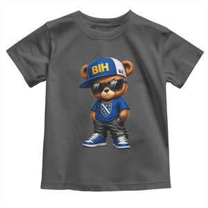 BIH Bosnia Teddy Bear Graphic Toddler T Shirt Golden Lily Heritage Urban Streetwear Style