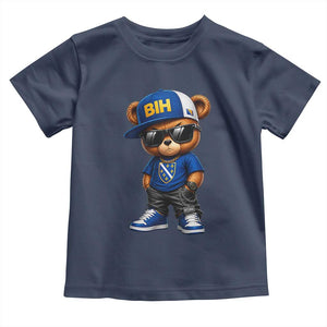 BIH Bosnia Teddy Bear Graphic Toddler T Shirt Golden Lily Heritage Urban Streetwear Style