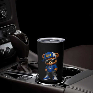 BIH Bosnia Teddy Bear Graphic Tumbler Cup Golden Lily Heritage Urban Streetwear Style