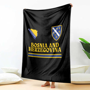 Bosnia Herzegovina Soccer Jersey Style Throw Blanket Country Map Heritage Football Fan