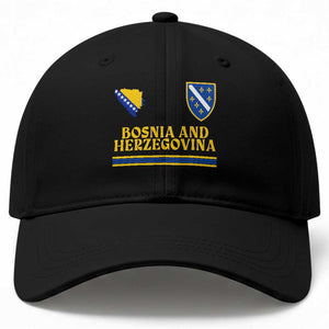 Bosnia Herzegovina Soccer Jersey Style Baseball Cap Country Map Heritage Football Fan