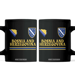Bosnia Herzegovina Soccer Jersey Style Coffee Mug Country Map Heritage Football Fan