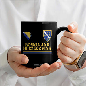 Bosnia Herzegovina Soccer Jersey Style Coffee Mug Country Map Heritage Football Fan