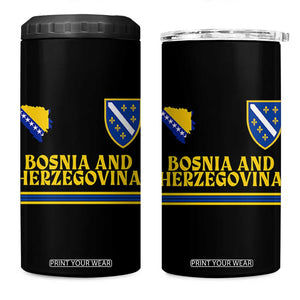 Bosnia Herzegovina Soccer Jersey Style 4 in 1 Can Cooler Tumbler Country Map Heritage Football Fan