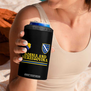 Bosnia Herzegovina Soccer Jersey Style 4 in 1 Can Cooler Tumbler Country Map Heritage Football Fan