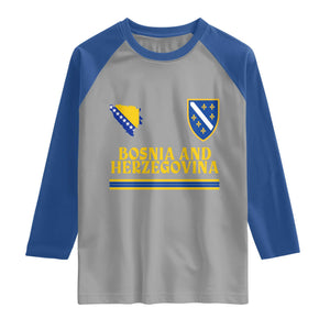 Bosnia Herzegovina Soccer Jersey Style Raglan Shirt Country Map Heritage Football Fan TS02 Sport Gray Royal Print Your Wear