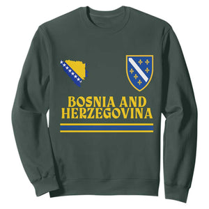Bosnia Herzegovina Soccer Jersey Style Sweatshirt Country Map Heritage Football Fan
