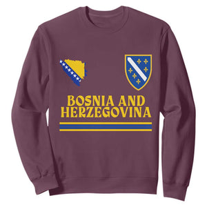 Bosnia Herzegovina Soccer Jersey Style Sweatshirt Country Map Heritage Football Fan