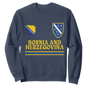 Bosnia Herzegovina Soccer Jersey Style Sweatshirt Country Map Heritage Football Fan