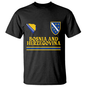 Bosnia Herzegovina Soccer Jersey Style T Shirt Country Map Heritage Football Fan TS02 Black Print Your Wear