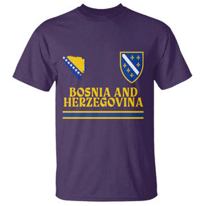 Bosnia Herzegovina Soccer Jersey Style T Shirt Country Map Heritage Football Fan TS02 Purple Print Your Wear