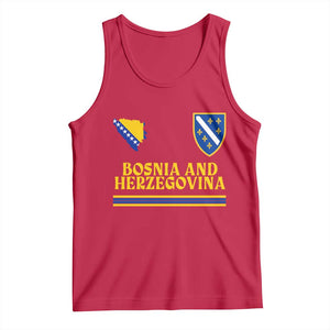 Bosnia Herzegovina Soccer Jersey Style Tank Top Country Map Heritage Football Fan TS02 Red Print Your Wear