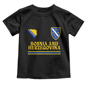 Bosnia Herzegovina Soccer Jersey Style Toddler T Shirt Country Map Heritage Football Fan TS02 Black Print Your Wear