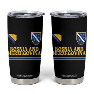 Bosnia Herzegovina Soccer Jersey Style Tumbler Cup Country Map Heritage Football Fan