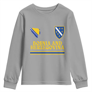Bosnia Herzegovina Soccer Jersey Style Youth Sweatshirt Country Map Heritage Football Fan TS02 Sport Gray Print Your Wear