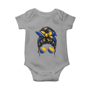 Bosnian Girl Messy Bun Flag Bandana Woman Graphic Baby Onesie Bosnia Herzegovina Pride TS02 Sport Gray Print Your Wear