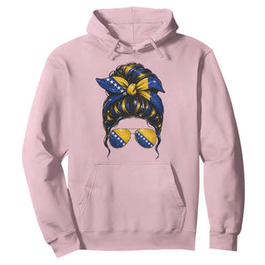 Bosnian Girl Messy Bun Flag Bandana Woman Graphic Hoodie Bosnia Herzegovina Pride TS02 Light Pink Print Your Wear