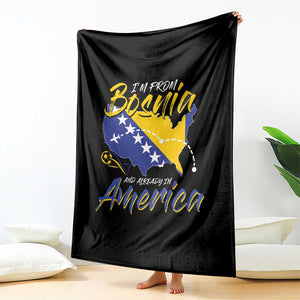 From Bosnia and Already in America Throw Blanket Bosnian Soccer Fan Travel Bosnia Herzegovina Pride