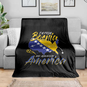 From Bosnia and Already in America Throw Blanket Bosnian Soccer Fan Travel Bosnia Herzegovina Pride