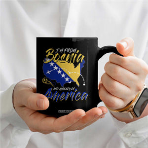 From Bosnia and Already in America Coffee Mug Bosnian Soccer Fan Travel Bosnia Herzegovina Pride