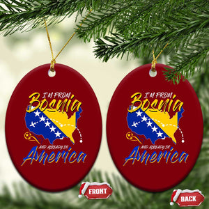 From Bosnia and Already in America Ceramic Ornament Bosnian Soccer Fan Travel Bosnia Herzegovina Pride TS02 Print Your Wear
