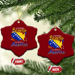 From Bosnia and Already in America Ceramic Ornament Bosnian Soccer Fan Travel Bosnia Herzegovina Pride TS02 Print Your Wear