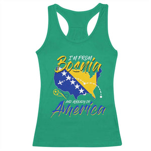 From Bosnia and Already in America Racerback Tank Top Bosnian Soccer Fan Travel Bosnia Herzegovina Pride TS02 Irish Green Print Your Wear