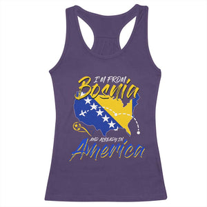 From Bosnia and Already in America Racerback Tank Top Bosnian Soccer Fan Travel Bosnia Herzegovina Pride TS02 Purple Print Your Wear