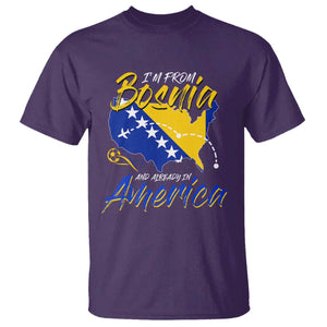 From Bosnia and Already in America T Shirt Bosnian Soccer Fan Travel Bosnia Herzegovina Pride TS02 Purple Print Your Wear