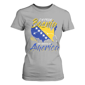 From Bosnia and Already in America T Shirt For Women Bosnian Soccer Fan Travel Bosnia Herzegovina Pride TS02 Sport Gray Print Your Wear