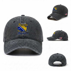From Bosnia and Already in America Washed Cotton Baseball Cap Bosnian Soccer Fan Travel Bosnia Herzegovina Pride