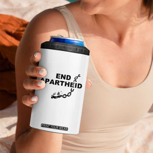 End Apartheid Human Rights 4 in 1 Can Cooler Tumbler Broken Chain Social Justice Activist
