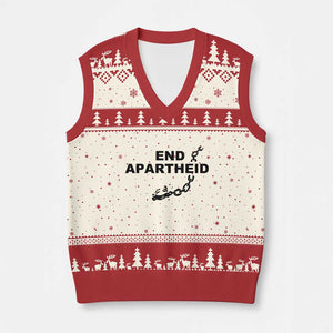 End Apartheid Human Rights V-Neck Knit Sweater Vest Broken Chain Social Justice Activist